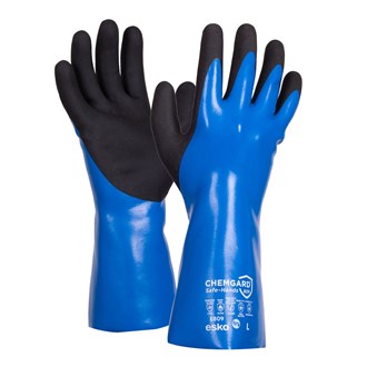 CHEMGUARD 809 CHICAL PROTECTED GLOVES - Mid Length Double Dipped NBR Gauntlet