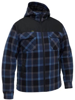 Contrast Check Zip Front Hoodie
