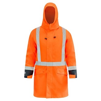 HI VIS BISON PU STAMINA JACKET - Waterproof for 6 Hrs, Light & Supple PU Material,