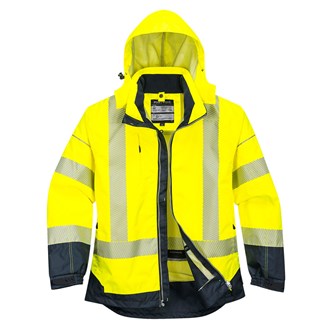HI VIS WATERPROOF, MESH LINED JACKET - Breathable, Stain Resistant
