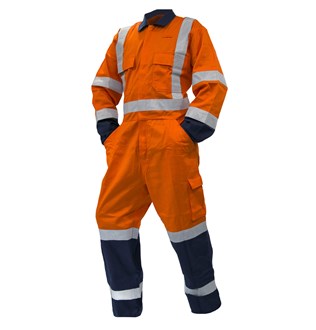 200gsm TTMC RIPSTOP Cotton D/N Orange/Navy Overalls