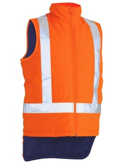 PUFFER HI VIS VEST, X-Back, Showerproof, TTMC-W17, Warm Lining