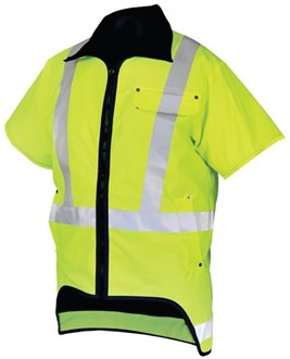 TUFFLEX HI VIS SHORT SLEEVE VESTR- Exceptional Quality Fabric, Waterproof, Windproof, Fleece Lined for High Level Comfort 